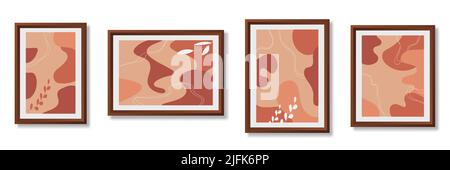 Set abstract backgrounds. Hand drawn various shapes and doodle objects. Contemporary modern trendy vector illustrations. Stock Vector