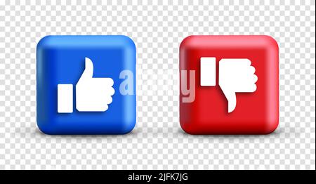 Thumb up and thumb down sign. Vector illustration Stock Vector