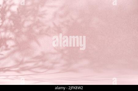 Pink pastel abstract summer background with tropic shadows Stock Photo