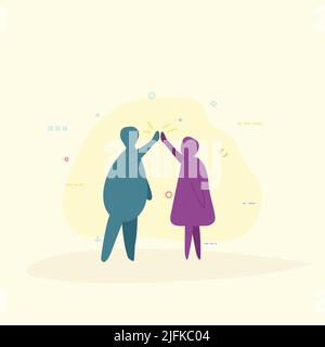 Two persons giving high five Stock Vector