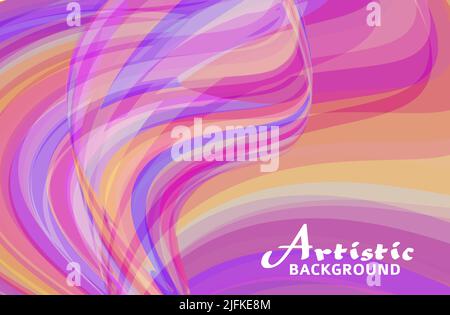 Abstract multicolor artistic background with whirl. Vector graphics with undulated stripes Stock Vector