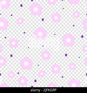 Floral seamless pattern. Cute print with daisies and round spots. Vector illustration Stock Vector