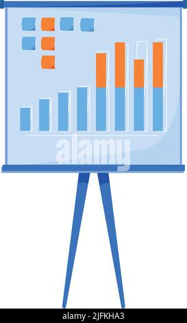 Professional display board with graphics semi flat color vector object Stock Vector