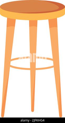 Wooden bar stool semi flat color vector object Stock Vector