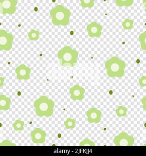 Floral seamless pattern. Cute print with daisies and round spots. Vector illustration Stock Vector