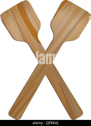 ice cream spoons made from wood, summer,sweets,dairy products concept, vector illustration Stock Vector