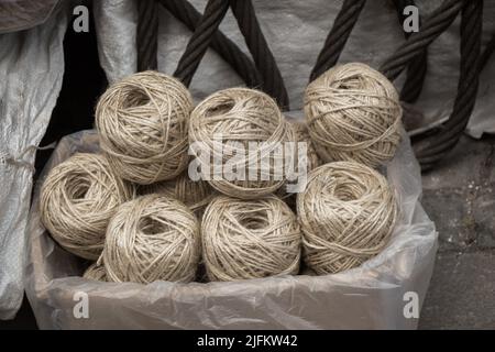 Roll of brown string stock image. Image of linen, line - 113815481