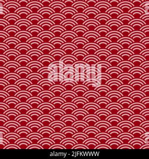 Japanese seamless pattern. Vector background of japanese wave pattern. Vector illustration Stock Vector