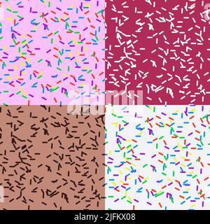 Set of sprinkles Seamless Pattern - Colorful sprinkles on solid background repeating pattern design. Vector illustration Stock Vector
