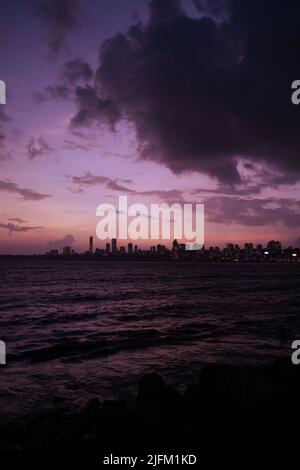 after sunset view from marine drive Mumbai Stock Photo