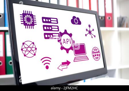 Api concept shown on a computer screen Stock Photo