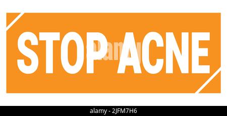 STOP ACNE text written on orange grungy stamp sign. Stock Photo