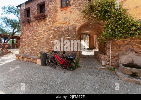 Italy, Liguria, Colla Micheri, Old Village Stock Photo