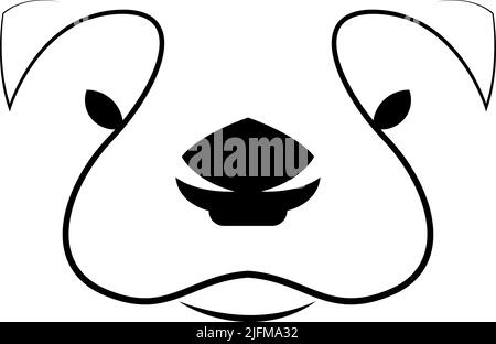 Otter head design on white background. Minimalist wild animal linear icon. Vector illustration Stock Vector