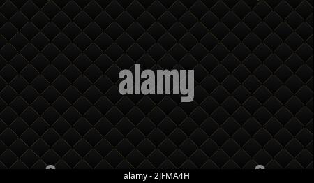 Diamond black sofa leather texture background. Vector illustration Stock Vector