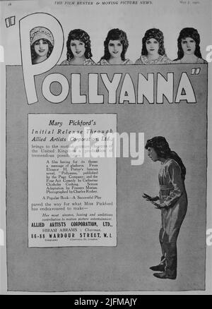 MARY PICKFORD in POLLYANNA 1920 director PAUL POWELL based on the book by Eleanor H. Porter adaptation Frances Marion Mary Pickford Company / United Artists / Allied Artists Corporation (UK) Stock Photo