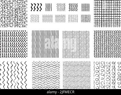 Tangled curved line seamless pattern. Handwritten doodles. Lines and shapes Stock Vector