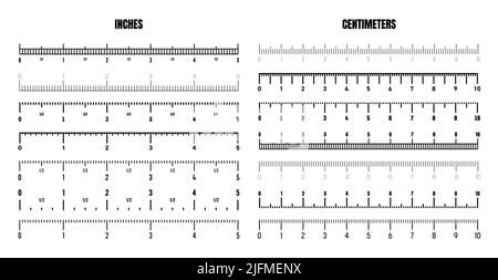 Realistic black centimeter scale for measuring length or height ...