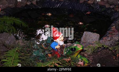 My garden turned into a fairy tale from various unnecessary items Stock