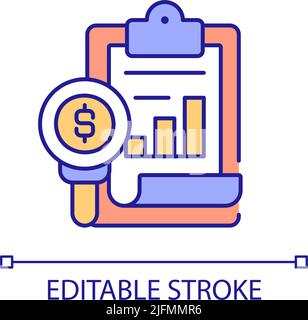 Financial statement RGB color icon Stock Vector