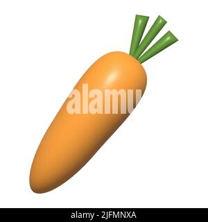 Carrot 3d icon. Vector illustration isolated on white background Stock Vector