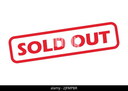 sold out logo sign symbol isolated on white background Stock Vector