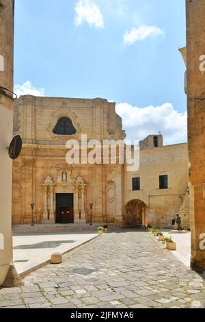 A street in the historic center of Tricase, a medieval town in the Puglia region, Italy. Stock Photo