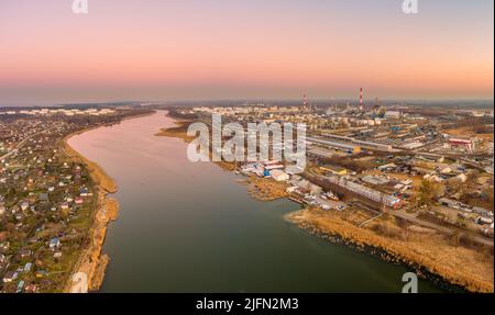 gdansk oil refinery lotos aerial view Stock Photo