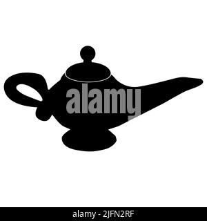 Magic Oil Lamp Icon In Flat Style Vector For App, UI, Websites. Black ...