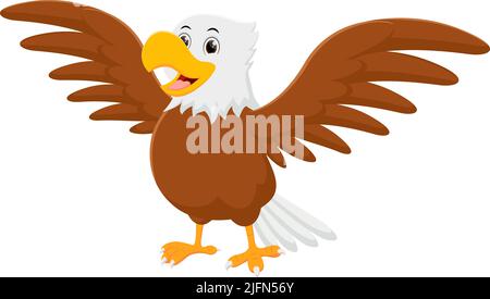 Cartoon eagle isolated on white background Stock Photo