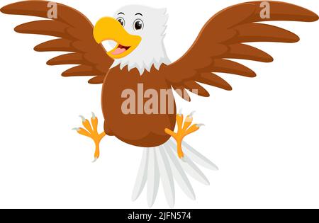 Cartoon eagle isolated on white background Stock Photo