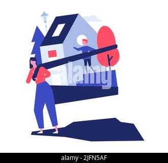 Safe migration - modern colorful flat design style illustration Stock Vector