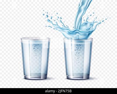 Realistic Glass Cup With Water. Transparent Glassware On Transparent  Background. Vector Illustration Royalty Free SVG, Cliparts, Vectors, and  Stock Illustration. Image 112227164.