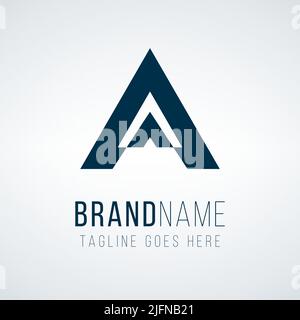 Triangle letter A logo Template. Corporate letters. Stock vector illustration isolated on white background. Stock Vector
