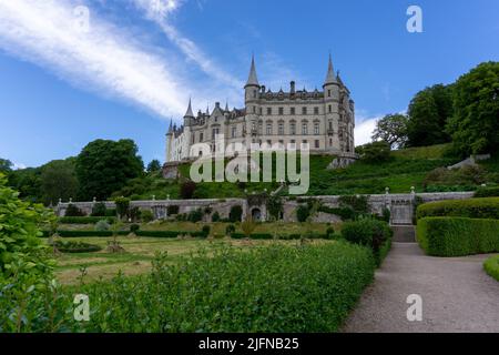 Golspie, United Kingdom - 25 June, 2022: view of Dunrobin Castle and Gardens in the Scottish Highlands Stock Photo