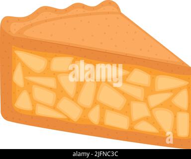 Piece of apple pie isolated on white background, vector illustration Stock Vector
