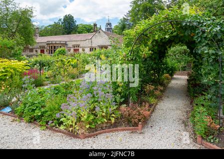 Vegetable garden in summer at Thornbridge Hall Gardens near Bakewell in Derbyshire, England. Stock Photo