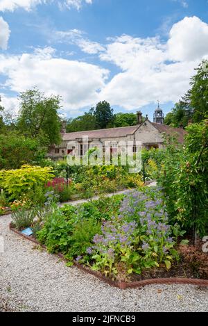 Vegetable garden in summer at Thornbridge Hall Gardens near Bakewell in Derbyshire, England. Stock Photo