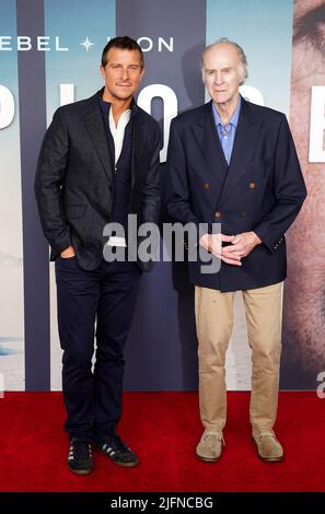 Bear Grylls and Sir Ranulph Fiennes arriving for the world premiere of Explorer at BFI Southbank in London. Picture date: Monday July 4, 2022. Stock Photo