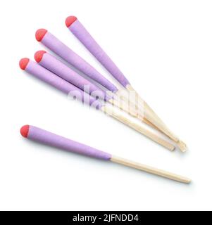 Top view of stormproof matches isolated on white Stock Photo