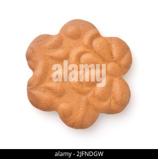 Top view of gingerbread flower isolated on white Stock Photo