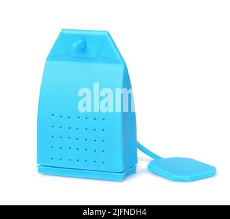 Blue silicone tea Infuser bag isolated on white Stock Photo