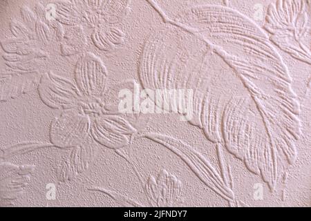 flower leaf patterned wallpaper closeup Stock Photo