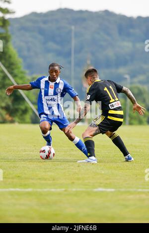 Gent's Malick Fofana pictured in action during a friendly game between Belgian first league team KAA Gent and Greek Aris, in Stegersbach, Austria, ahead of the 2022-2023 season, Monday 04 July 2022. BELGA PHOTO DOMEN GROGL Stock Photo