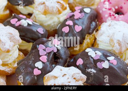 Close-up of cupcakes, donuts and other pastries Stock Photo