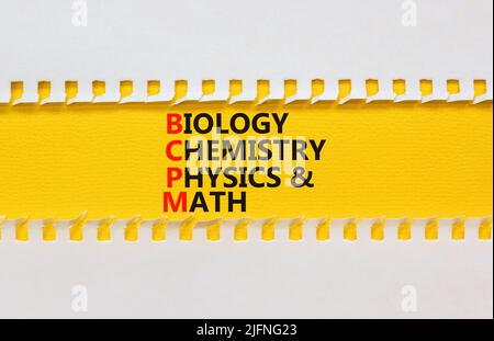 BCPM biology chemistry physics math symbol. Concept words BCPM biology ...