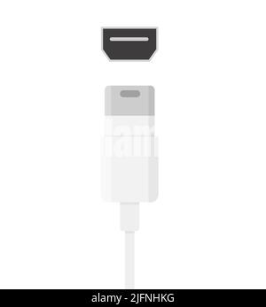Creative vector illustration of cellphone usb charging plugs cable isolated on transparent background. Art design smart phone universal recharger acce Stock Vector