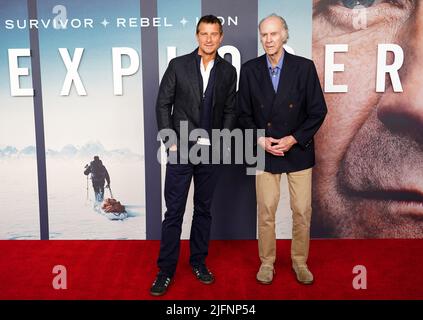 Bear Grylls and Sir Ranulph Fiennes arriving for the world premiere of Explorer at BFI Southbank in London. Picture date: Monday July 4, 2022. Stock Photo