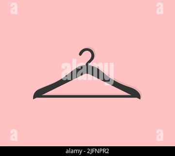 The hanger, Coat rack symbol logo design. Clothes rack symbol. Cloakroom pictogram. Wardrobe sign vector design and illustration. Stock Vector