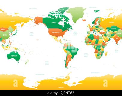 World detailed political map with lables Stock Vector